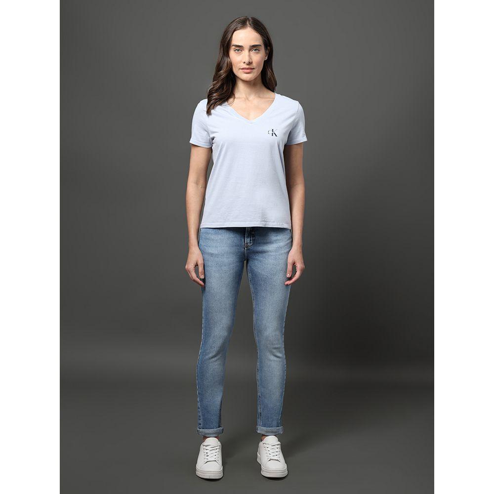 Camiseta Feminina Decote v Reissue Calvin Klein Jeans - Lavanda - 1