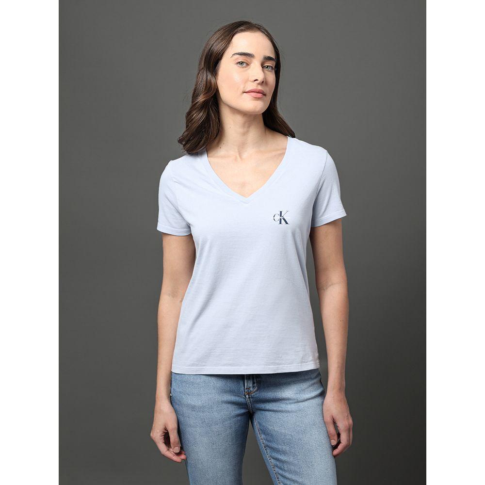 Camiseta Feminina Decote v Reissue Calvin Klein Jeans - Lavanda - 3