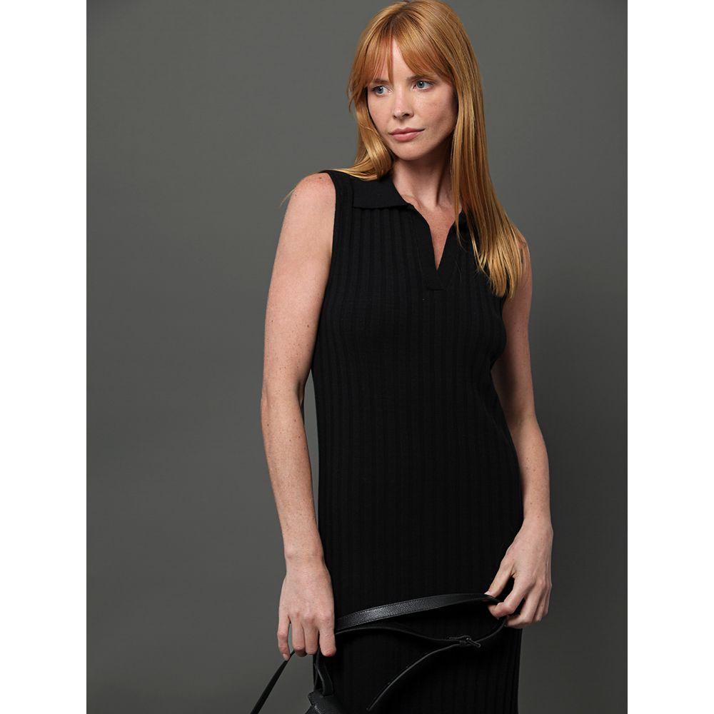 Vestido Feminino Tricot Canelado Calvin Klein - Preto - 5