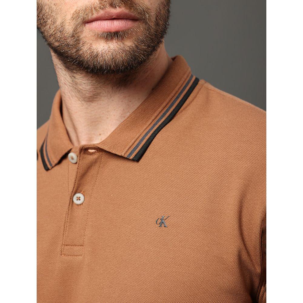 Polo Masculina Listras Calvin Klein Jeans - Havana - 4