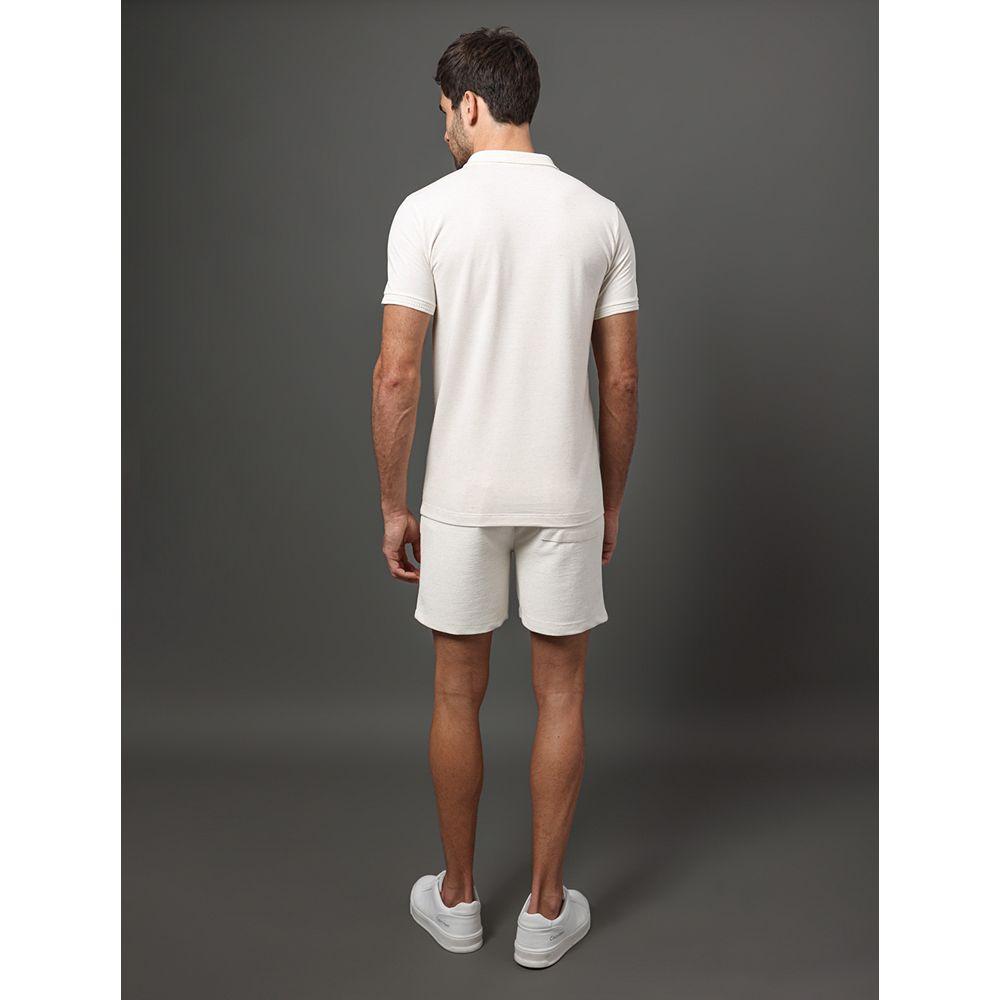 Polo Masculina Piquet Linho Calvin Klein - Off White - 2