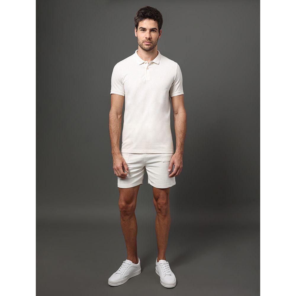 Polo Masculina Piquet Linho Calvin Klein - Off White - 3