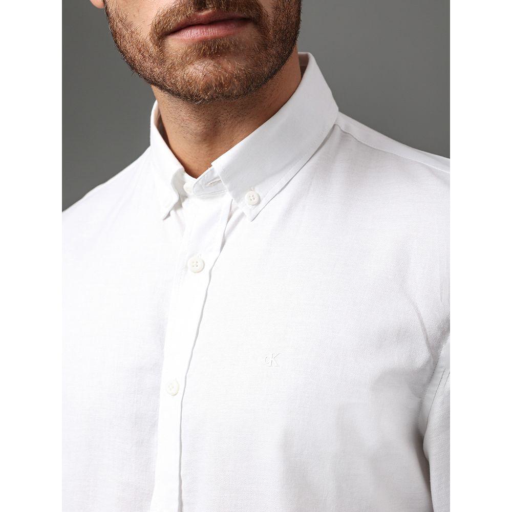 Camisa Masculina Button Down Calvin Klein Jeans - Branco - 4
