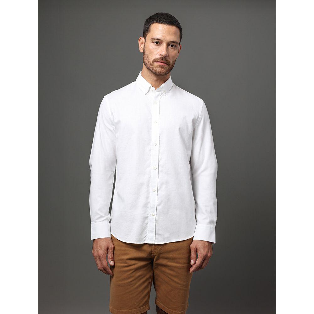 Camisa Masculina Button Down Calvin Klein Jeans - Branco - 1