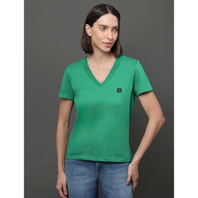 Camiseta Feminina Algodão Egípcio Calvin Klein Jeans - Verde Médio