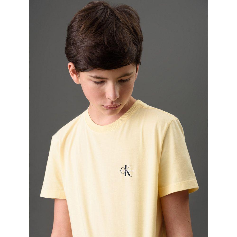 Camiseta Menino Reissue Peito Calvin Klein Jeans - Amarelo Manteiga - 4