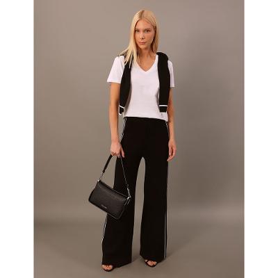 Camiseta Feminina Lisa Decote v Recorte Lateral Calvin Klein - Branco