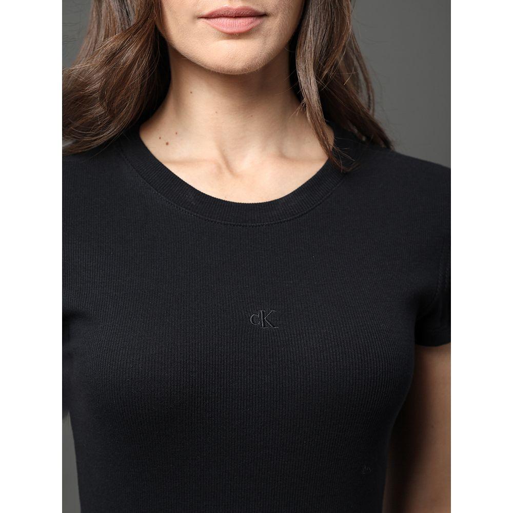 Blusa Feminina Ribana Decote Careca Calvin Klein Jeans - Preto - 4