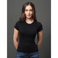 Blusa Feminina Ribana Decote Careca Calvin Klein Jeans - Preto - 1