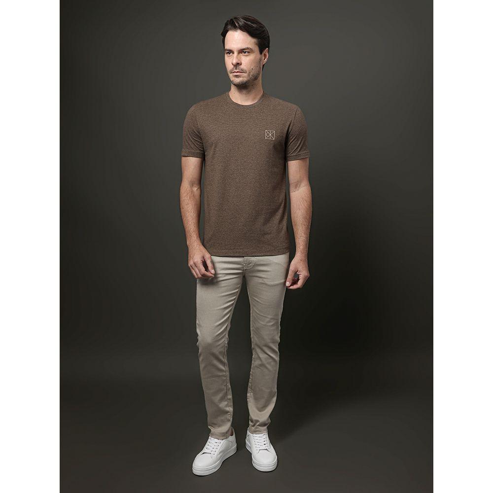 Camiseta Masculina Listrada Calvin Klein - Caqui Medio - 3
