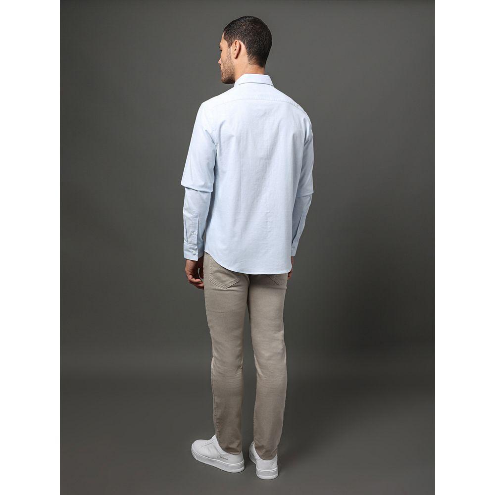 Camisa Masculina Oxford Com Elastano Calvin Klein - Azul Claro - 2