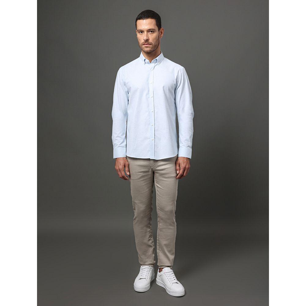 Camisa Masculina Oxford Com Elastano Calvin Klein - Azul Claro - 3