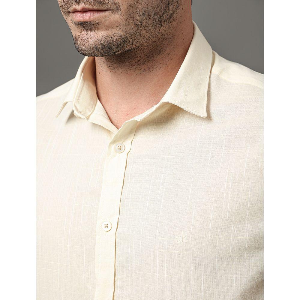 Camisa Masculina Algodão Calvin Klein - Amarelo Manteiga - 4