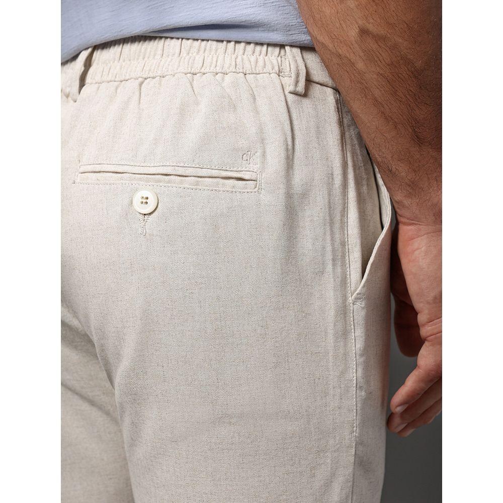 Calça Masculina Linen Calvin Klein Jeans - Off White - 4