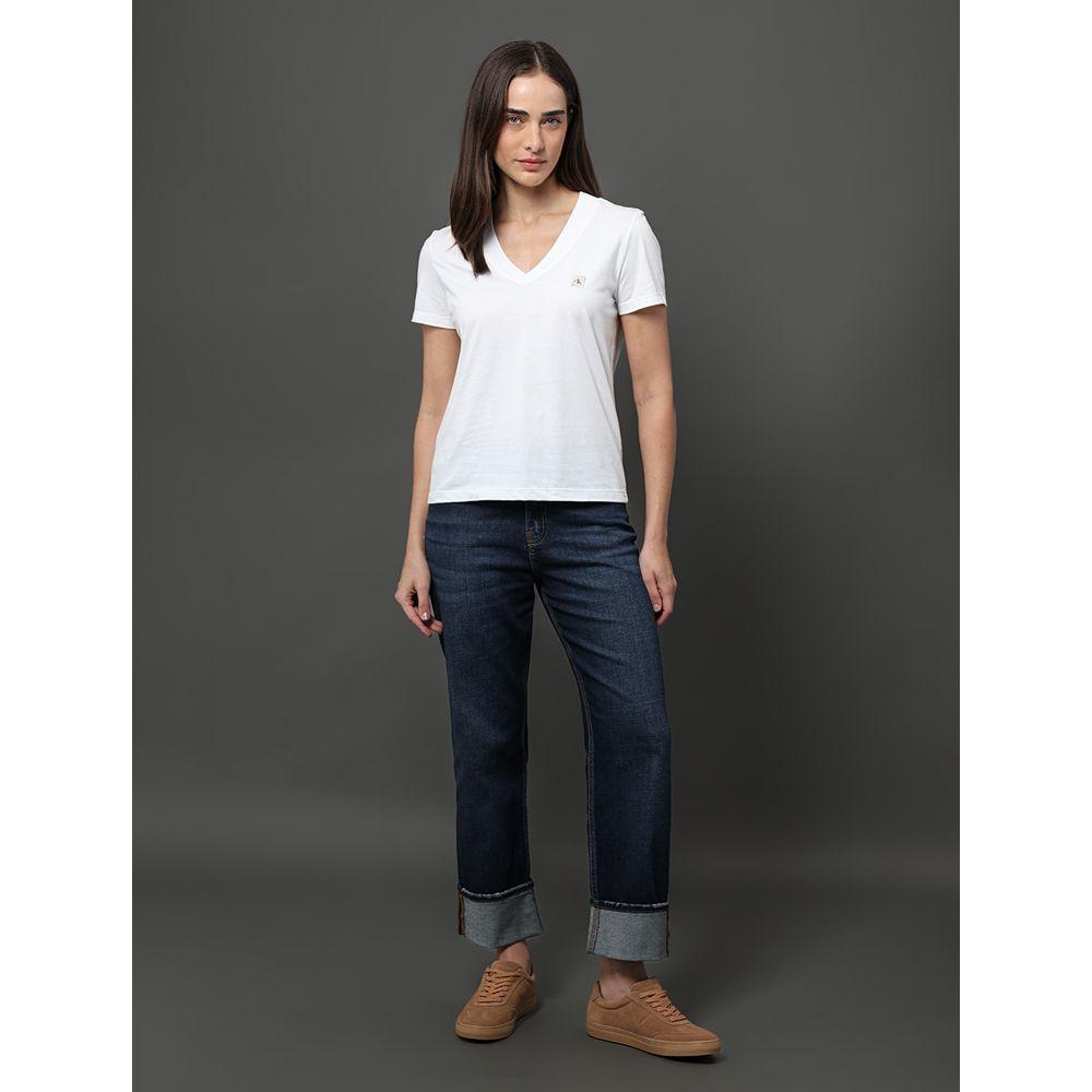 Camiseta Feminina Algodão Egípcio Calvin Klein Jeans - Branco - 3