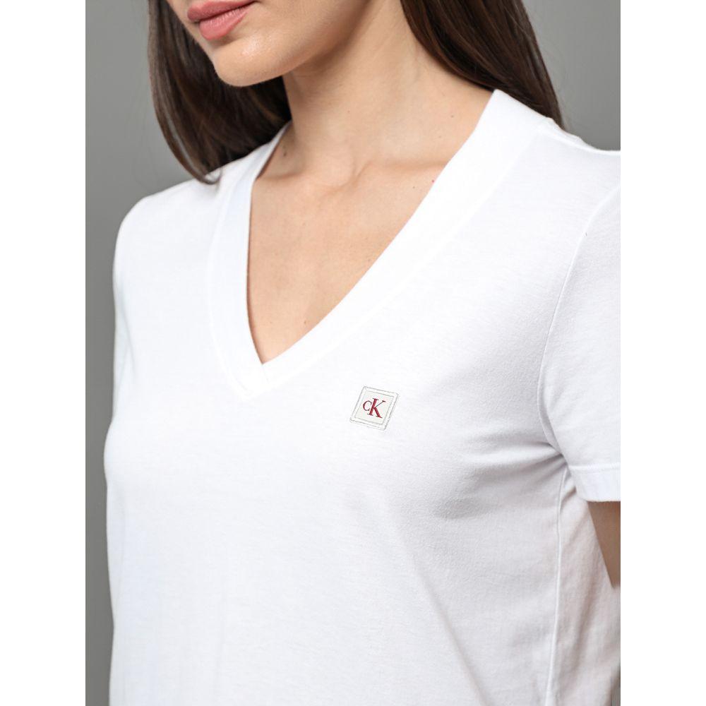 Camiseta Feminina Algodão Egípcio Calvin Klein Jeans - Branco - 4