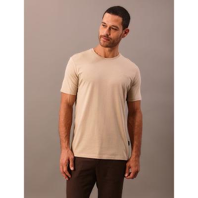 Camiseta Masculina Gola Careca Solid Liquid - Caqui Medio