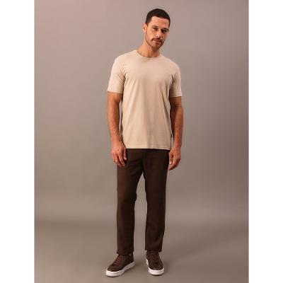 Camiseta Masculina Gola Careca Solid Liquid - Caqui Medio