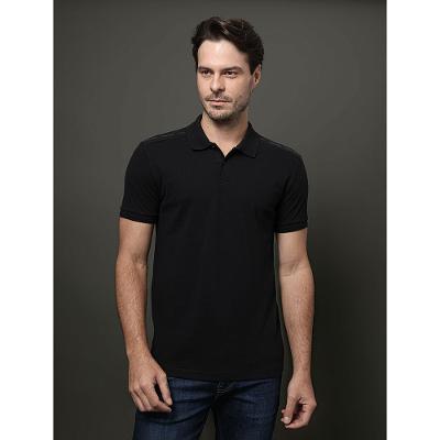 Polo Masculina Slim Recorte Calvin Klein - Preto