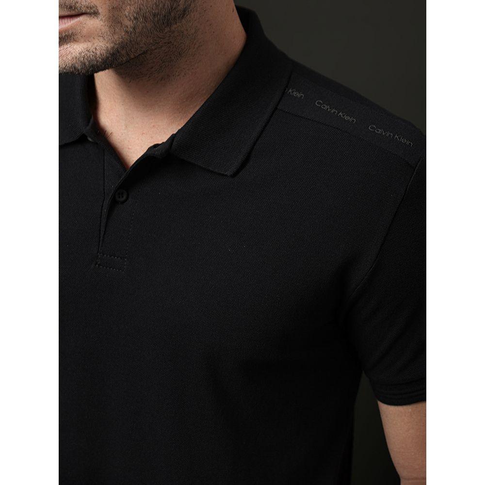 Polo Masculina Slim Recorte Calvin Klein - Preto - 3
