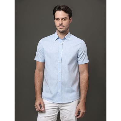 Camisa Masculina Linen Cotton Calvin Klein Jeans - Azul Claro