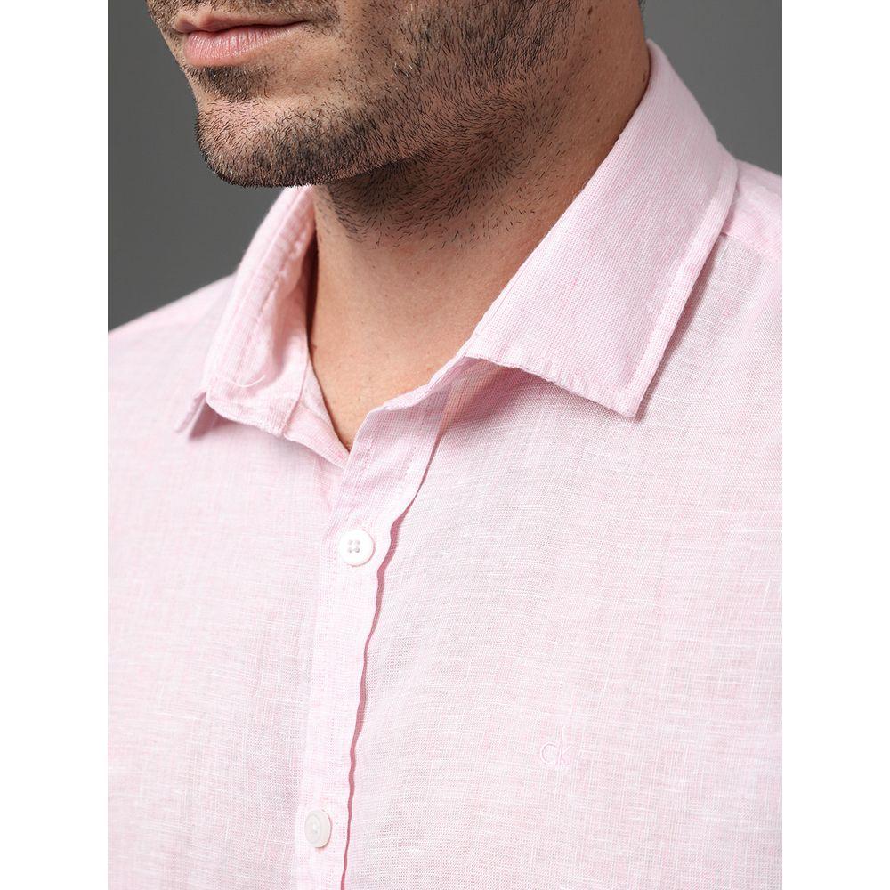 Camisa Masculina Cannes Linen Calvin Klein - Rosa Claro - 4