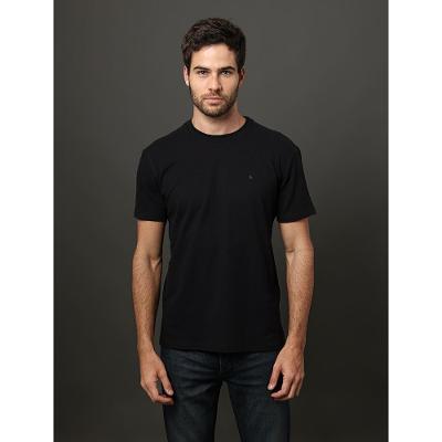 Camiseta Masculina Gola Dupla Calvin Klein Jeans - Preto