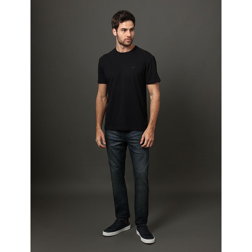 Camiseta Masculina Gola Dupla Calvin Klein Jeans - Preto - 3