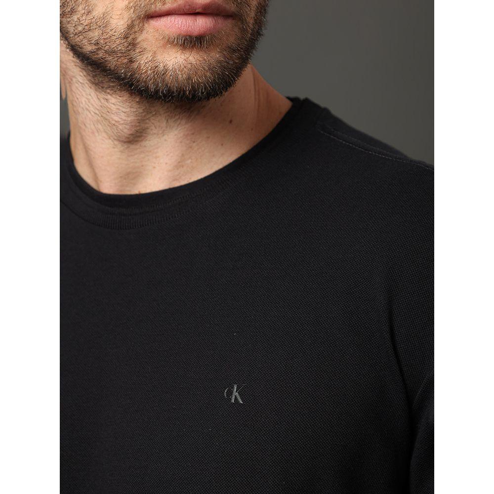 Camiseta Masculina Gola Dupla Calvin Klein Jeans - Preto - 4