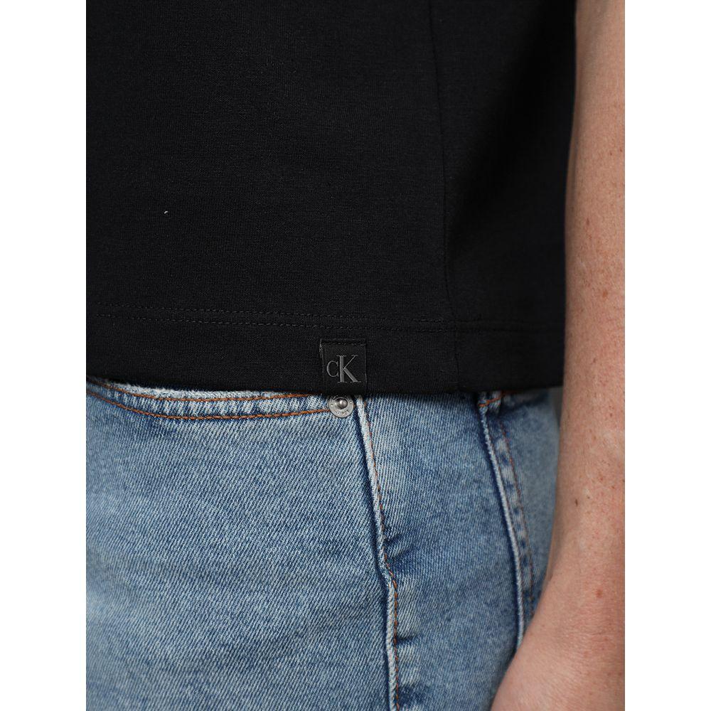 Camiseta Feminina Malhão Com Punhos Calvin Klein Jeans - Preto - 4