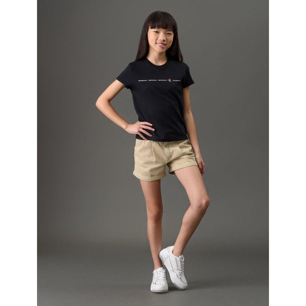 Camiseta Menina Algodão Orgânico Calvin Klein Jeans - Preto - 3