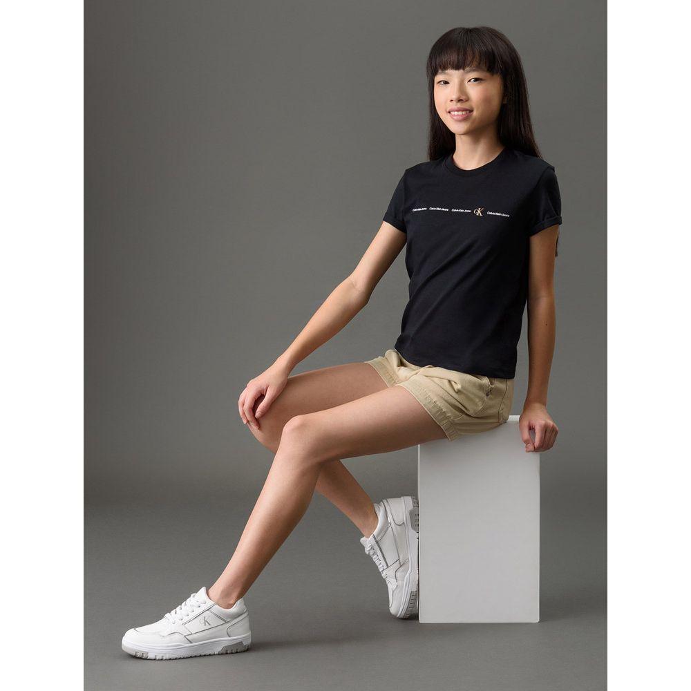 Camiseta Menina Algodão Orgânico Calvin Klein Jeans - Preto - 5
