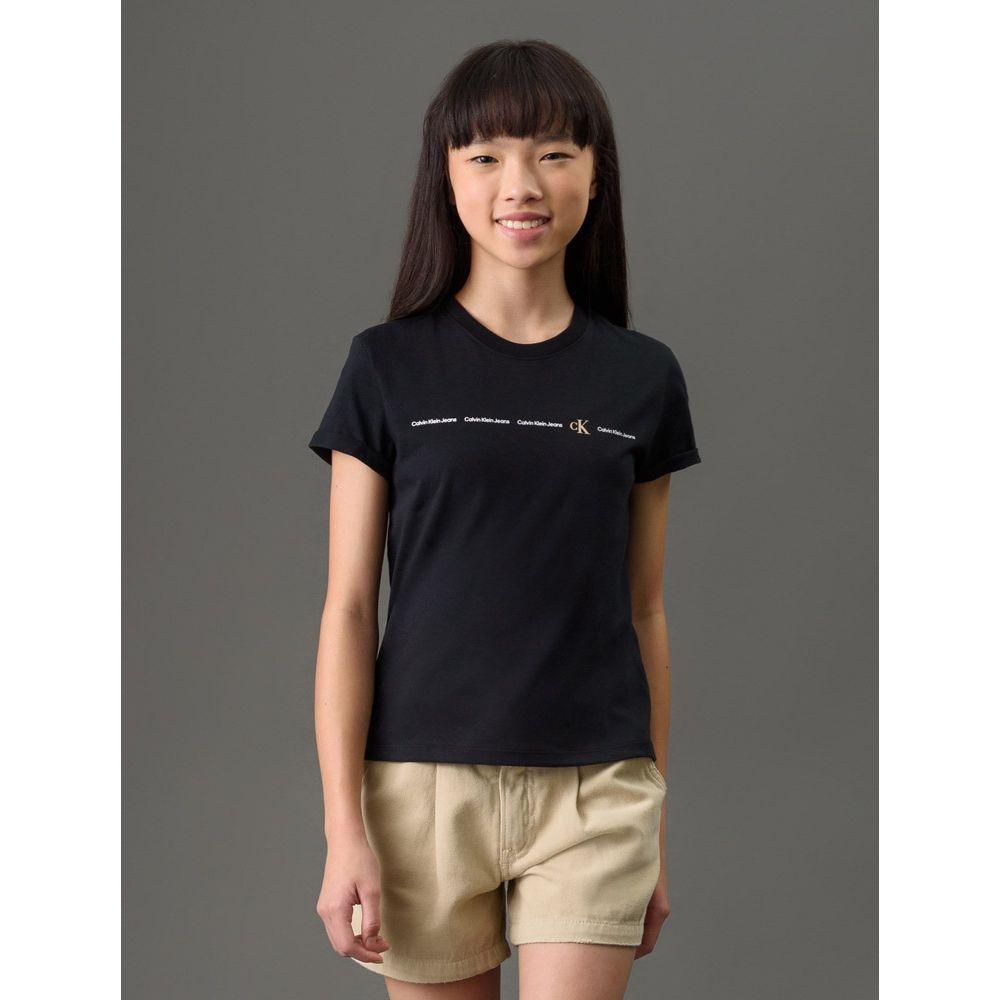 Camiseta Menina Algodão Orgânico Calvin Klein Jeans - Preto - 1