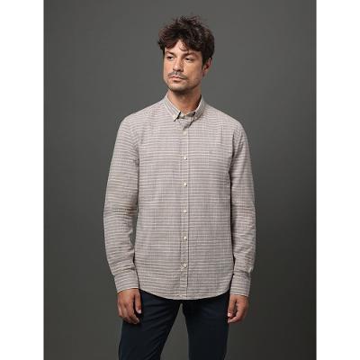 Camisa Masculina Slim Listras Calvin Klein Jeans - Caqui Medio
