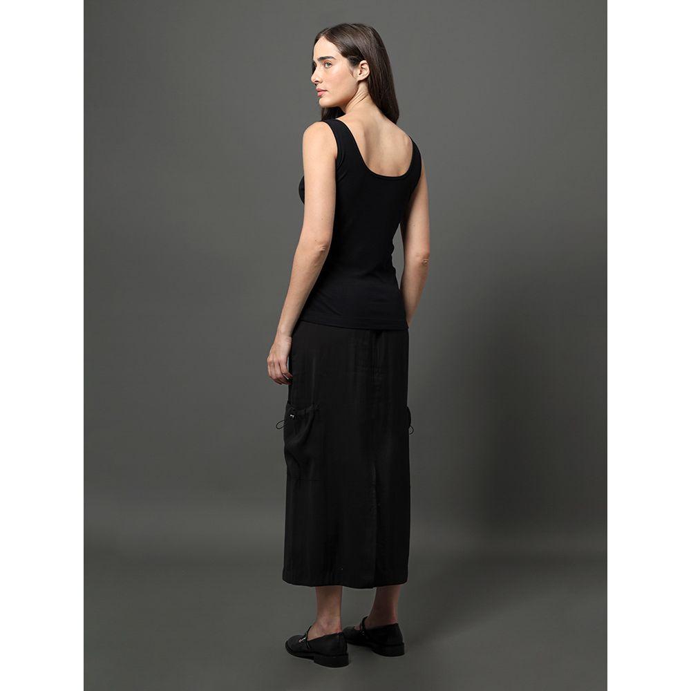 Regata Feminina Decote Quadrado Calvin Klein Jeans - Preto - 2