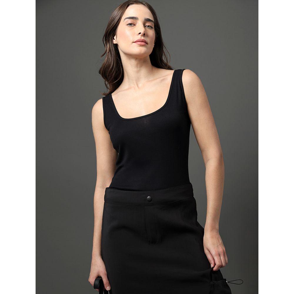 Regata Feminina Decote Quadrado Calvin Klein Jeans - Preto - 5