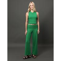 Calça Feminina Ribana Texturizada Calvin Klein Jeans - Verde Médio - 3