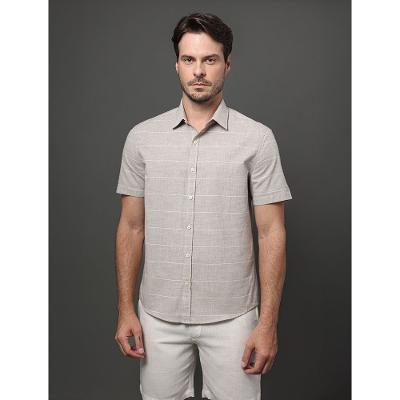 Camisa Masculina Cotton Stripes Calvin Klein - Caqui Medio