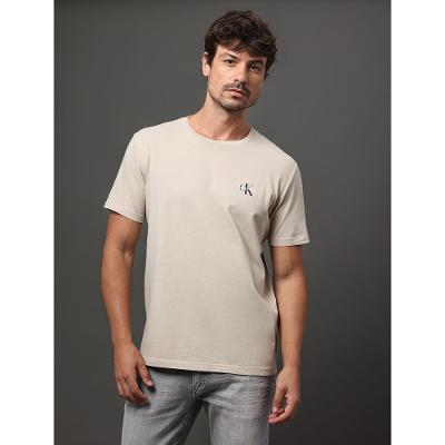 Camiseta Masculina Reissue Peito Calvin Klein Jeans - Caqui Claro