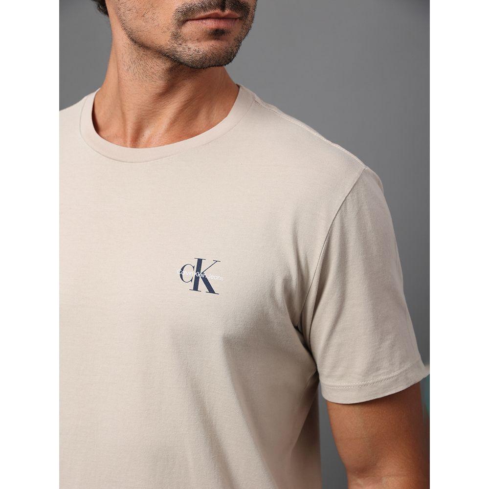 Camiseta Masculina Reissue Peito Calvin Klein Jeans - Caqui Claro - 4