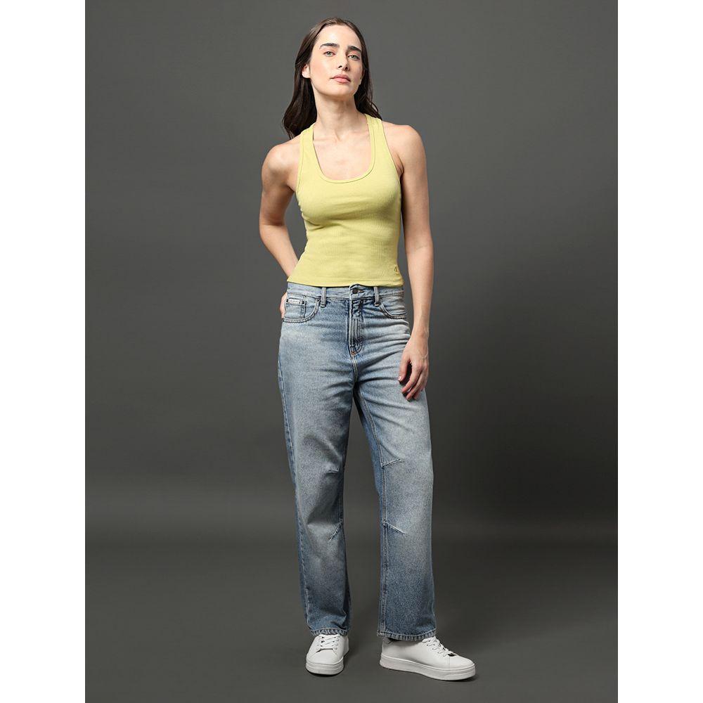 Regata Feminina Nadador Ribana Calvin Klein Jeans - Verde Pistache - 3