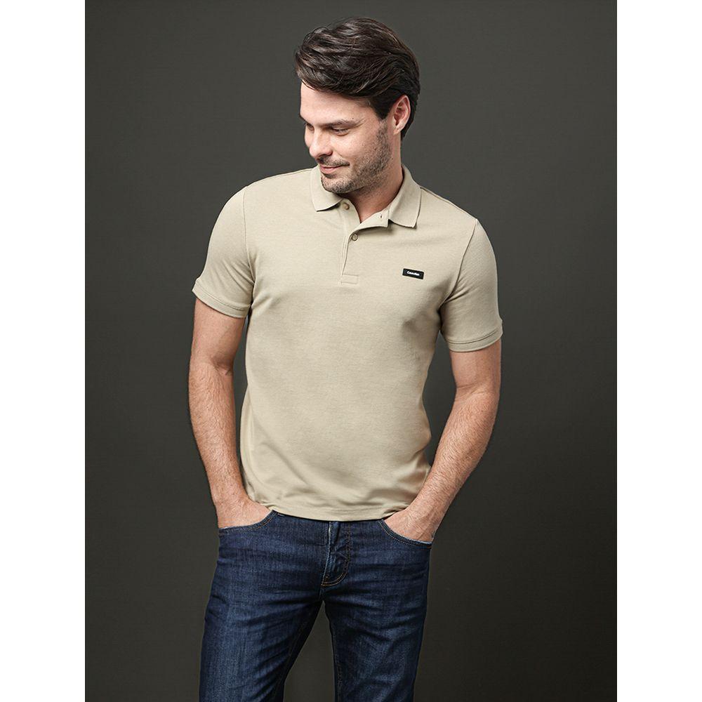 Polo Masculina Slim Piquet Calvin Klein - Caqui Claro - 1