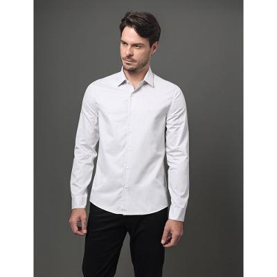 Camisa Masculina Slim Fio 50 Calvin Klein - Cinza Claro