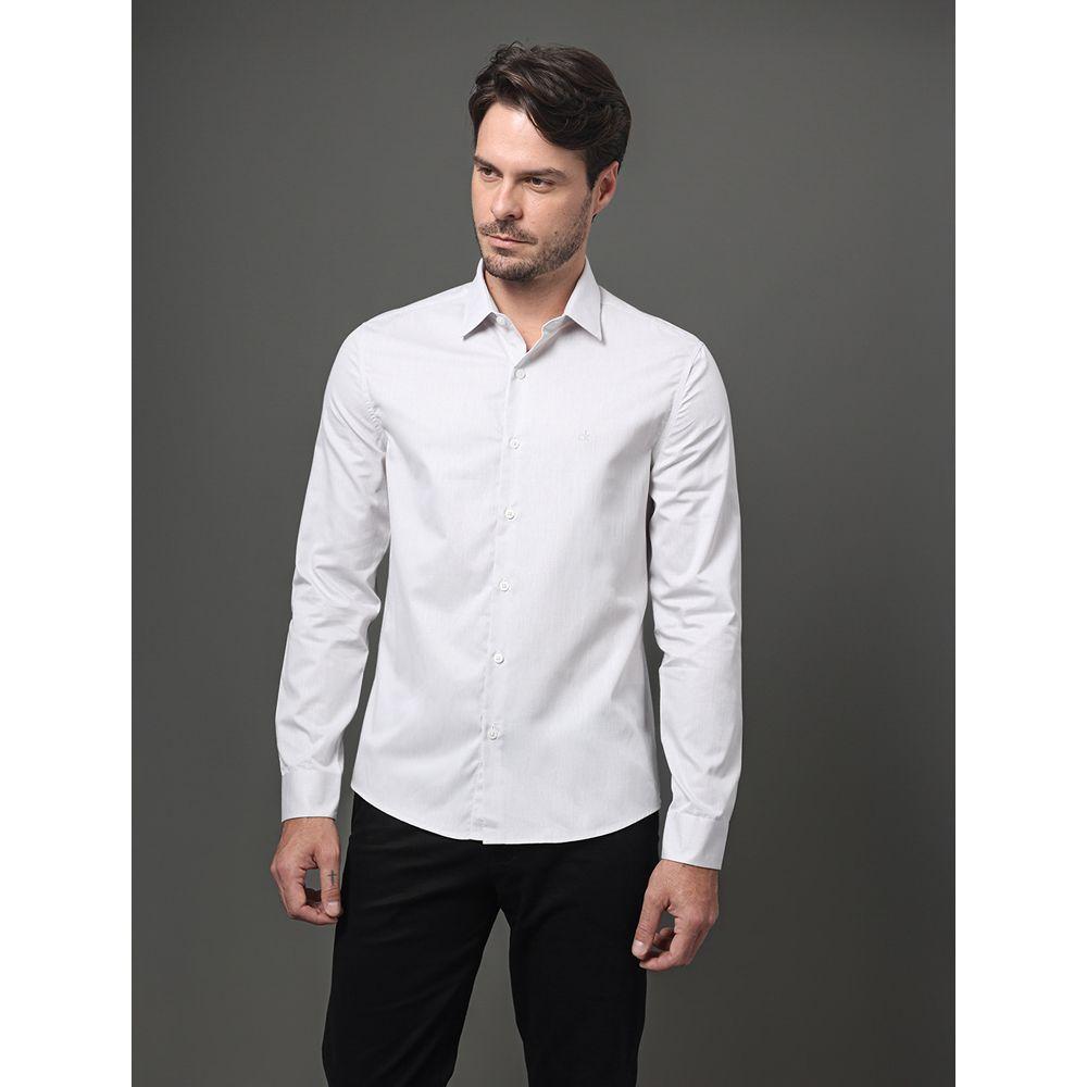 Camisa Masculina Slim Fio 50 Calvin Klein - Cinza Claro - 1