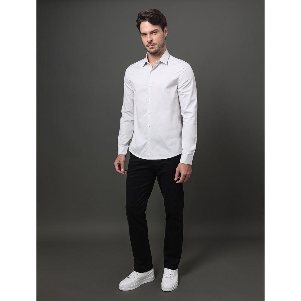 Camisa Masculina Slim Fio 50 Calvin Klein - Cinza Claro - 3