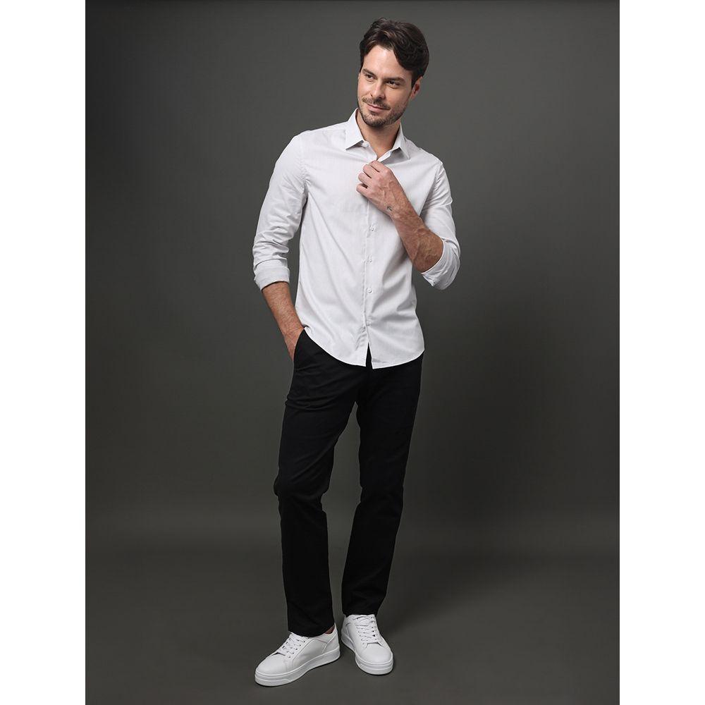 Camisa Masculina Slim Fio 50 Calvin Klein - Cinza Claro - 5