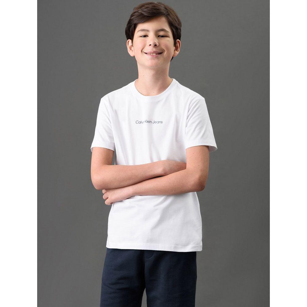 Camiseta Menino Logo Centralizado Calvin Klein Jeans - Branco 2 - 5