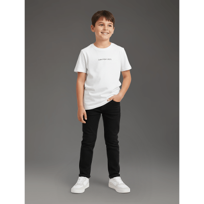 Camiseta Menino Logo Centralizado Calvin Klein Jeans - Branco 2