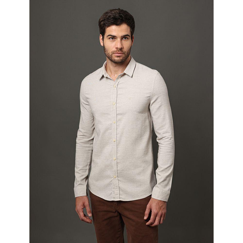 Camisa Masculina Slim Tela Calvin Klein Jeans - Off White - 1