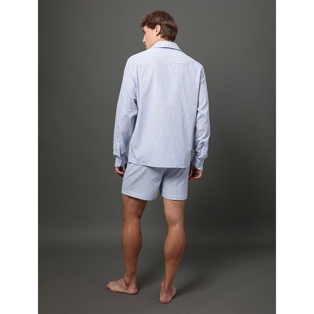 Pijama Masculino Camisa e Bermuda Calvin Klein Underwear - Azul Médio - 2